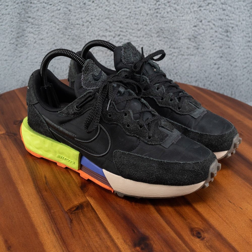 Nike Fontanka Waffle React Womens Shoes Size 7.5  Blact Volt Running DC3579-001